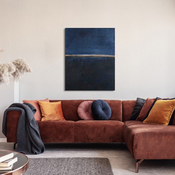 Kézzel festett kép 78x98 cm Edge Blue   – Malerifabrikken-image-1