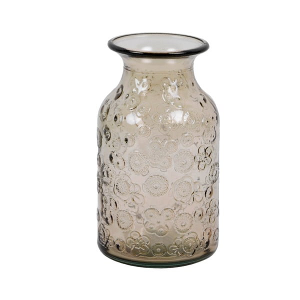 Flora barna újrahasznosított üveg váza, magasság 16 cm - Ego Dekor