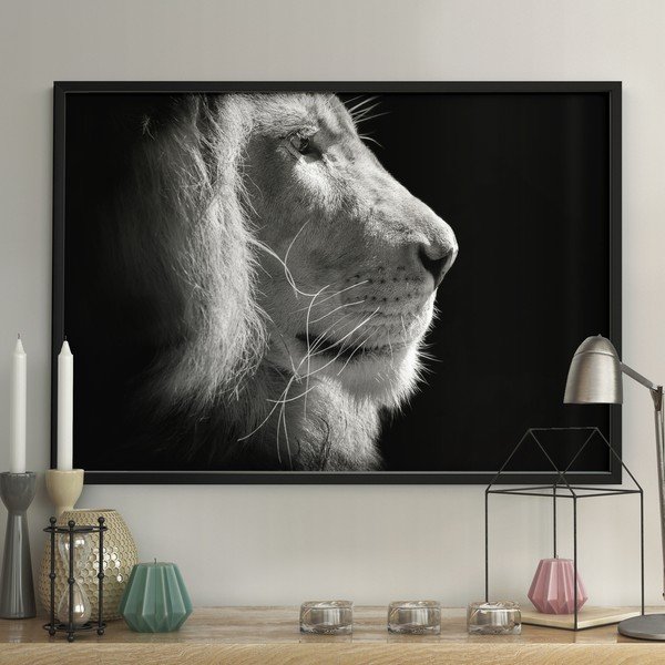 Lion King fekete-fehér plakát, 50 x 40 cm - DecoKing-image-1