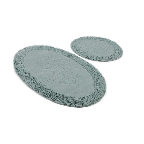 Világoszöld fürdőszobai kilépő szett 2 db-os 100x60 cm Piante – Foutastic-image-2