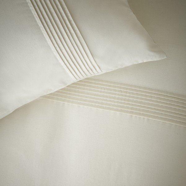 Krémszínű egyszemélyes ágyneműhuzat 135x200 cm Pintuck Easy Iron Percale – Catherine Lansfield-image-3
