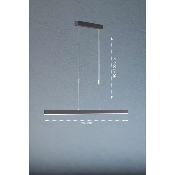 Fekete LED dimmelhető függőlámpa Straight – Fischer & Honsel-image-4