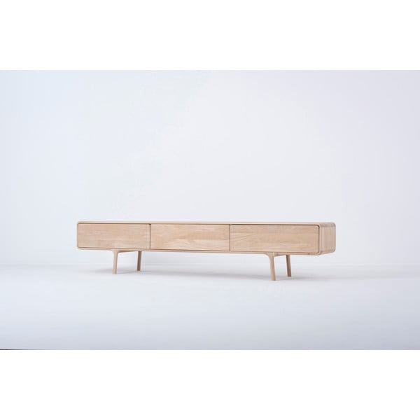 Fawn tömör tölgyfa TV állvány 3 fiókkal - Gazzda-image-2