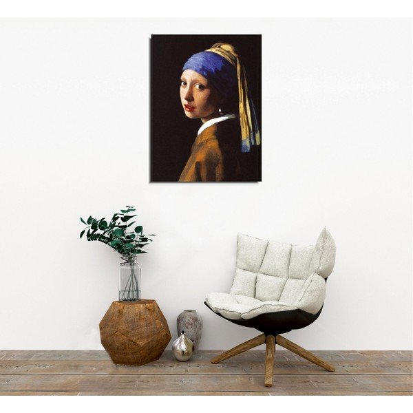 Vászon fali kép Johannes Vermeer The Girl with Pearl másolat, 30 x 40 cm-image-1
