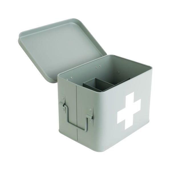 Medicine mentazöld fém gyógyszeres doboz, szélesség 21,5 cm - PT LIVING-image-3