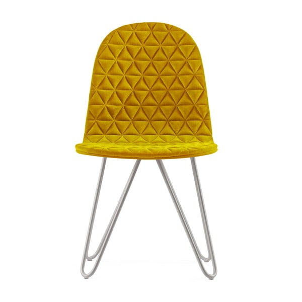 Mannequin X Triangle sárga szék fém lábakkal - Iker