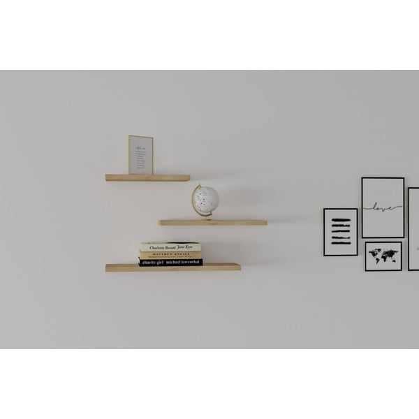 Polc készlet tölgyfa dekorral 3 db-os Leila - Kalune Design-image-3