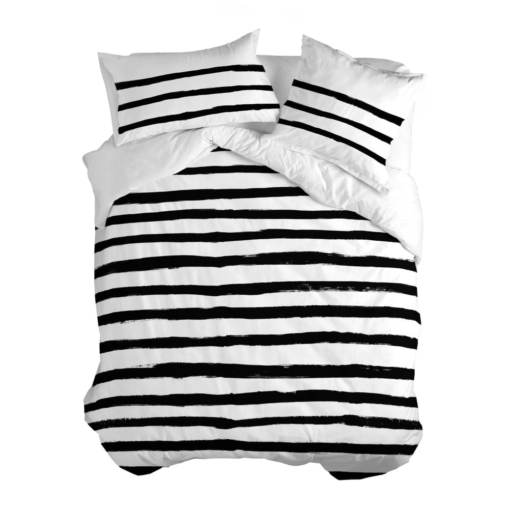 Stripes pamut paplanhuzat, 200 x 200 cm - Blanc