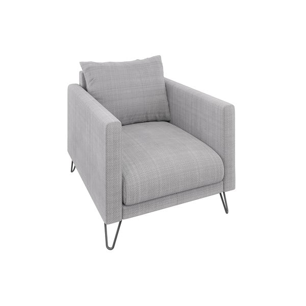 Világosszürke zsenília fotel Freya – Ropez