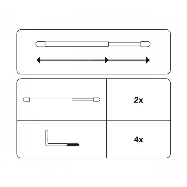 Fém bővíthető vitrázs rúd 50 - 70 cm - SP TREND-image-1