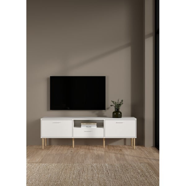 Fehér TV-állvány 177x57 cm Media – Tvilum-image-1