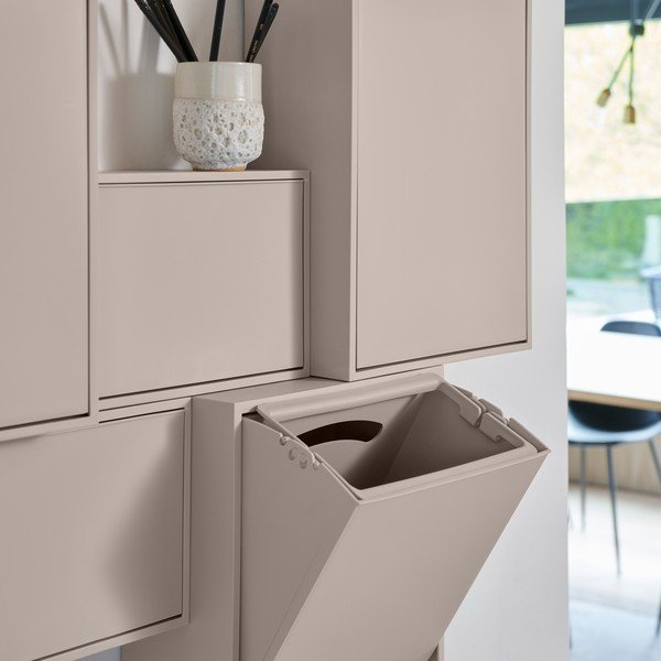 Világosszürke újrahasznosított műanyag szelektív-fali szemetes Recycling Box – ReCollector-image-3
