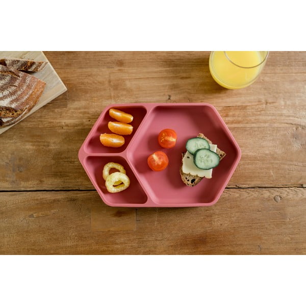 Piros szilikon gyerek tányér 16x25 cm – Kindsgut-image-1