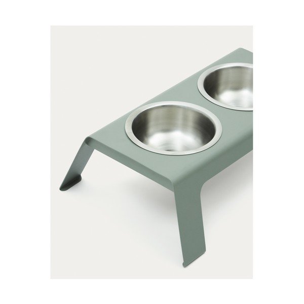 Rozsdamentes acél tálka szett állvánnyal kutyáknak Rocky – Kave Home-image-1