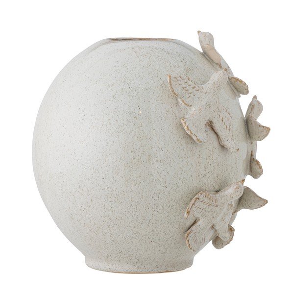 Krémszínű agyagkerámia váza (magasság 25 cm) Abira – Bloomingville-image-4