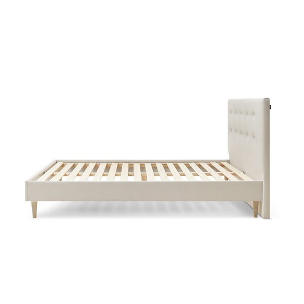 Bézs kárpitozott franciaágy ágyráccsal 180x200 cm Rory – Bobochic Paris-image-3