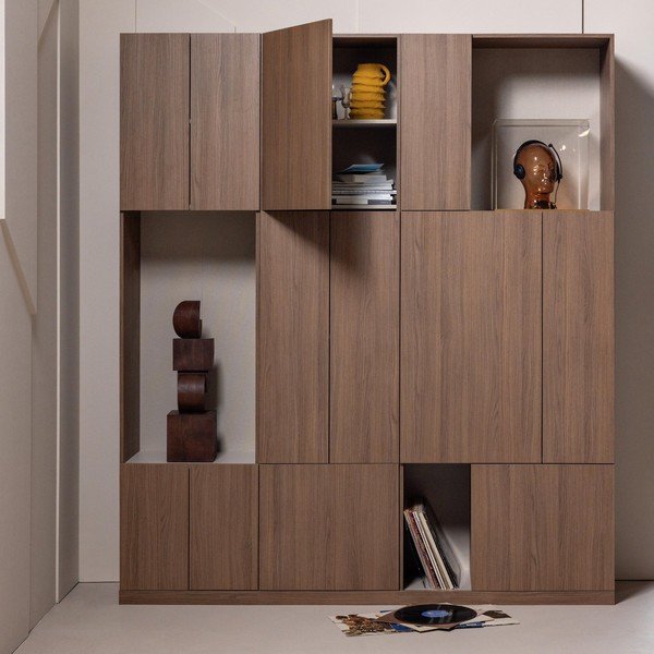 Sötét natúr színű moduláris szekrény 80x215 cm Build – WOOOD-image-1