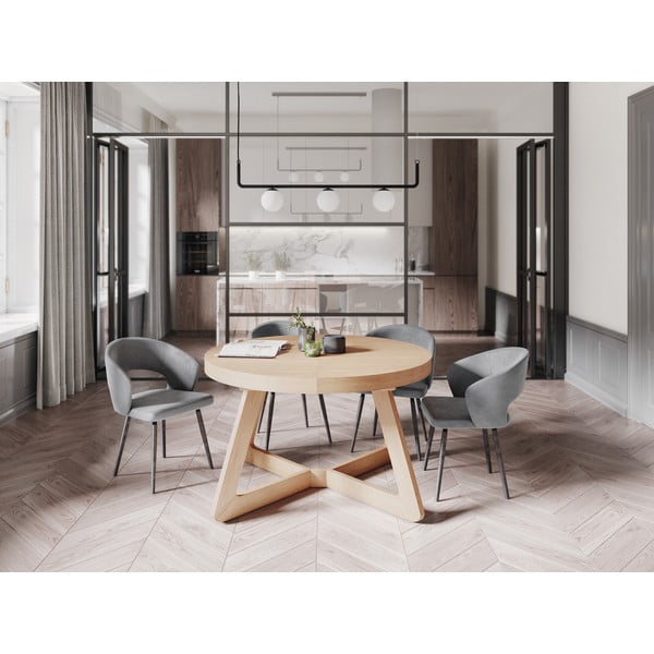 Bodil bővíthető étkezőasztal tölgyfa lábakkal, ø 130 cm - Windsor & Co Sofas-image-1