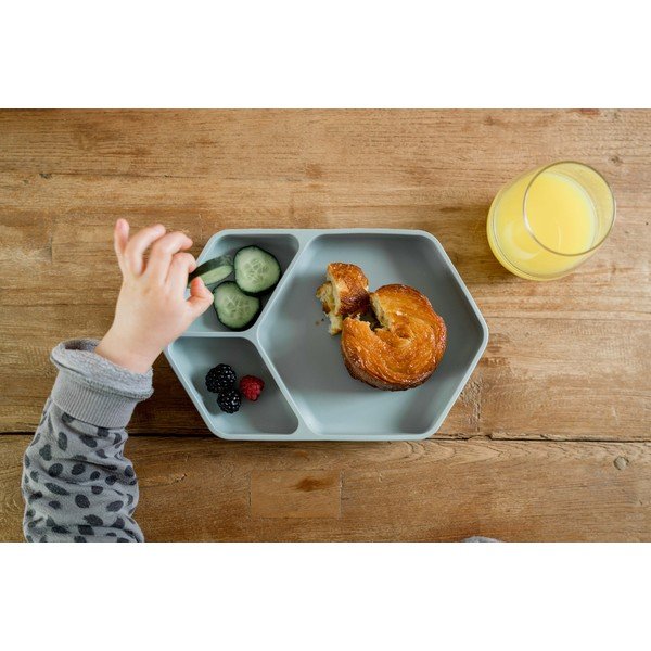 Kék szilikon gyerek tányér 16x25 cm – Kindsgut-image-1