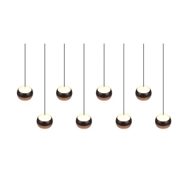 Fekete-rézszínű LED függőlámpa fém búrával Orbit – Trio Select-image-1