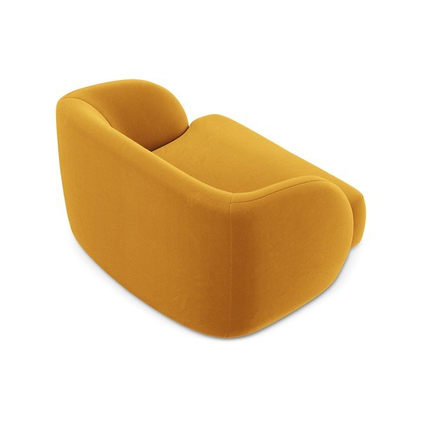 Mustársárga bársony fotel Miley – Micadoni Home-image-4