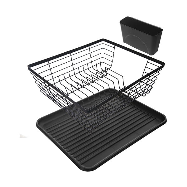 Fekete fém edényszárító 36x30,5 cm Radka – Orion-image-4