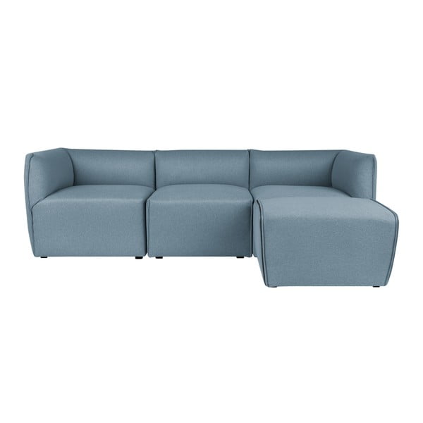 Ollo kék 3 személyes moduláris kanapé fekvőfotellel - Norrsken