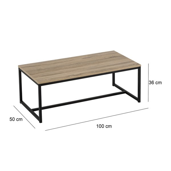 Natúr színű dohányzóasztal 50x100 cm Urban – Casa Selección-image-2