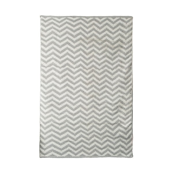Zigzag szürke-bézs kézzel szőtt pamut szőnyeg, 140 x 200 cm - Pipsa