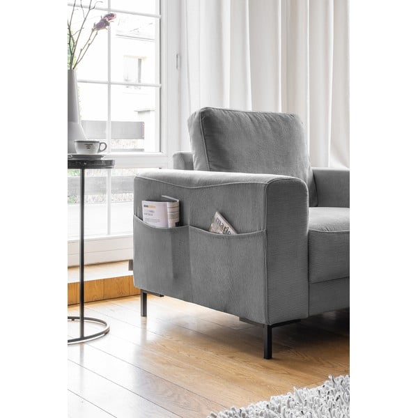 Szürke kordbársony fotel Lofty Lilly – Miuform-image-3