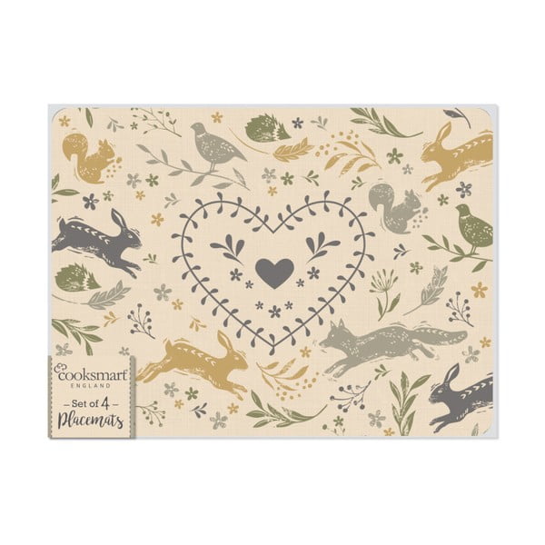 Woodland 4 db-os parafa tányéralátét készlet, 29 x 21 cm - Cooksmart ®-image-2