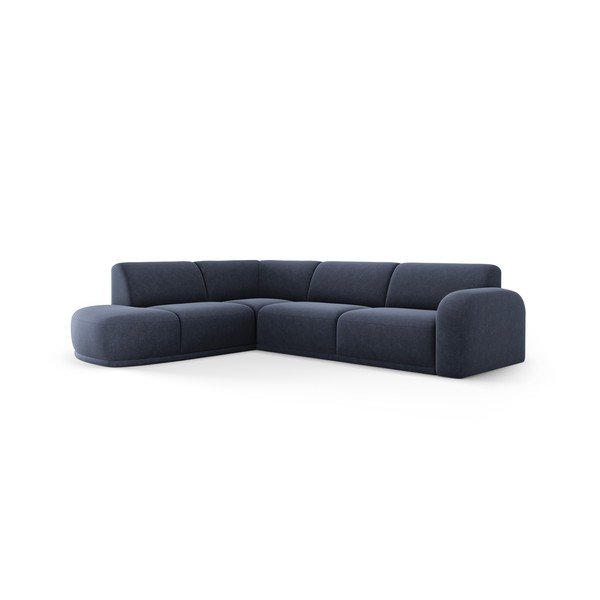 Sötétkék bársony sarokkanapé Erin – Micadoni Home-image-2