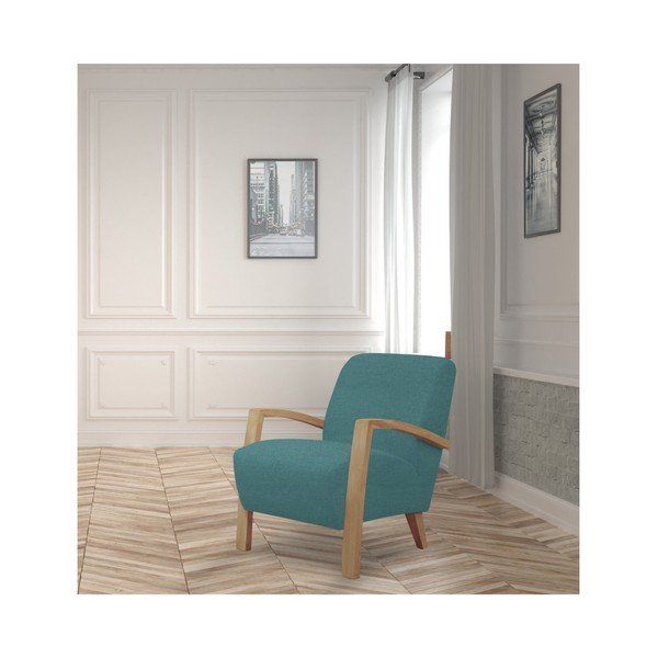 Luna türkiz színű fotel világos konstrukcióval - Windsor & Co Sofas-image-3