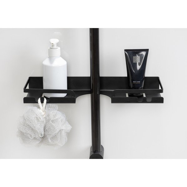 Fekete öntapadós rozsdamentes acél fürdőszobai polc Altarella – Wenko-image-1