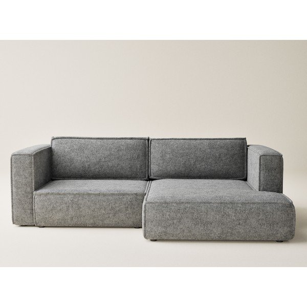 Szürke zsenília kinyitható-tárolóhelyes sarokkanapé (jobb oldali-heverő résszel) Velto – Maison de Rêve-image-2