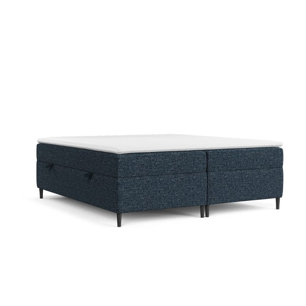 Sötétkék ágyneműtartós boxspring ágy 180x200 cm Araya – Maison de Rêve