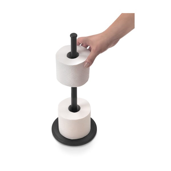 Matt fekete acél WC-papír tartó állvány Lava – Metaltex-image-2