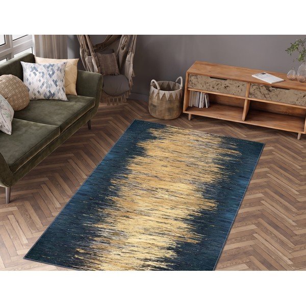 Sárga-sötétkék mosható szőnyeg 50x80 cm Goldie – Vitaus-image-1