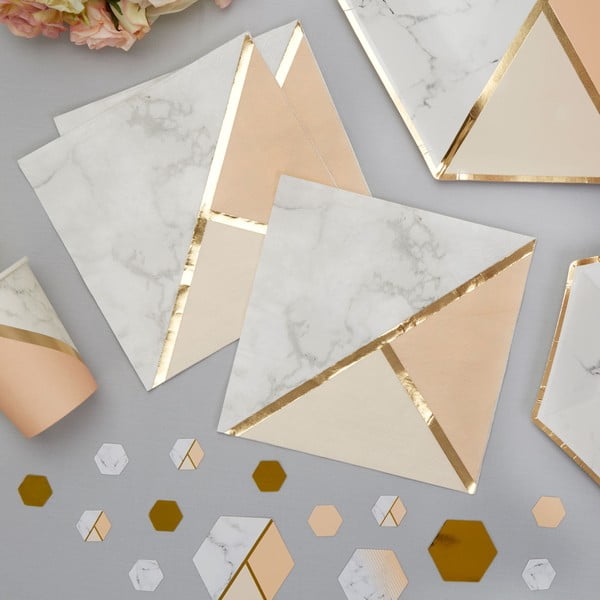Gold Colour Block Marble 16 darabos papírszalvéta szett - Neviti