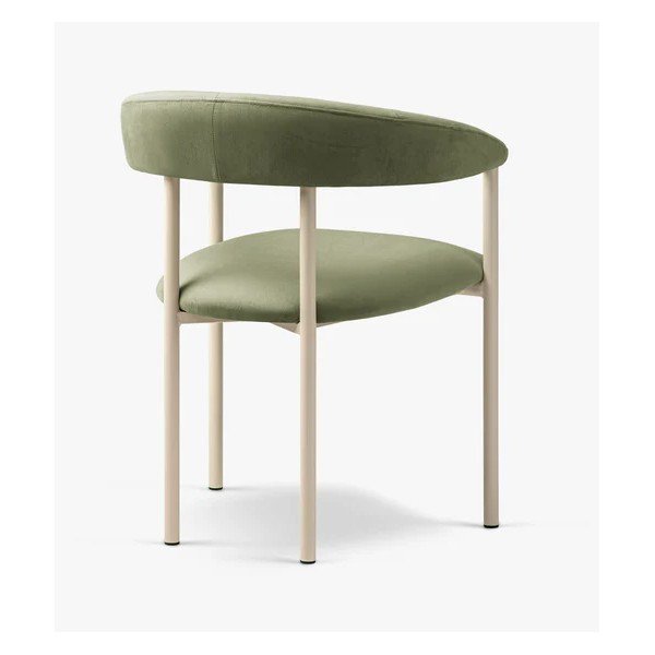 Zöld-krémszínű kárpitozott karfás étkezőfotel Lea – Micadoni -image-1