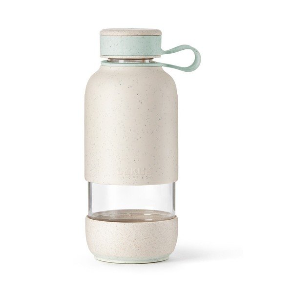 Krémszínű üveg utazó ivópalack 500 ml To Go Organic – Lékué