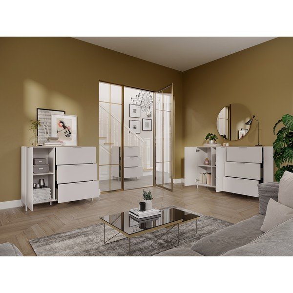 Krémszínű matt szekrény 68x98x40 cm Savoca – Germania-image-1