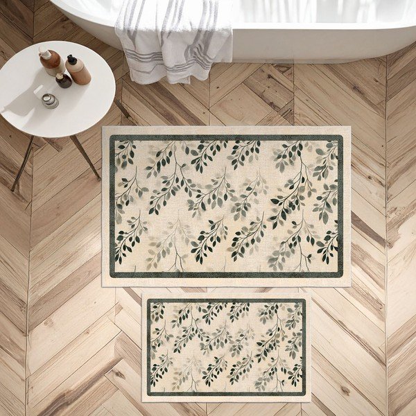 Bézs fürdőszobai kilépő szett 2 db-os 60x100 cm – Foutastic-image-4