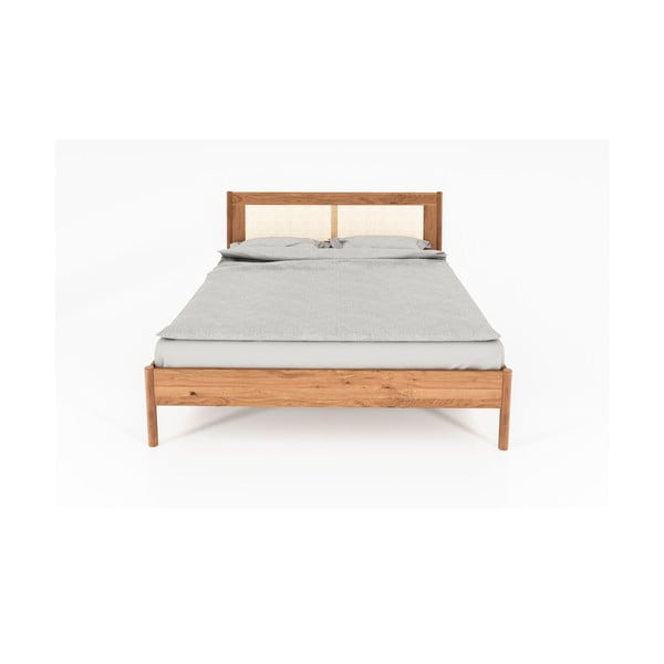 Tölgyfa franciaágy rattan ágytamlával 160x200 cm Pola - The Beds-image-3