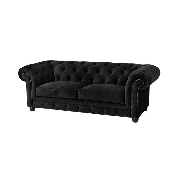 Orleans Velvet fekete kanapé, 216 cm - Max Winzer-image-1