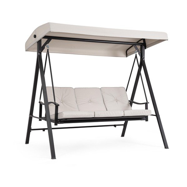 Antracitszürke-bézs fém kerti hintaágy Taurus – Bizzotto