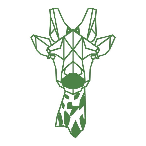 Giraphe zöld, fém fali dekoráció