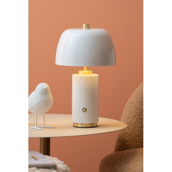 Fehér LED dimmelhető asztali lámpa fém búrával (magasság 30 cm) Freya – Leitmotiv-image-1