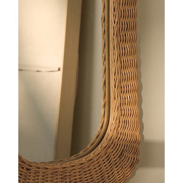Fali tükör rattan kerettel 38x59 cm Zilna – Kave Home-image-3