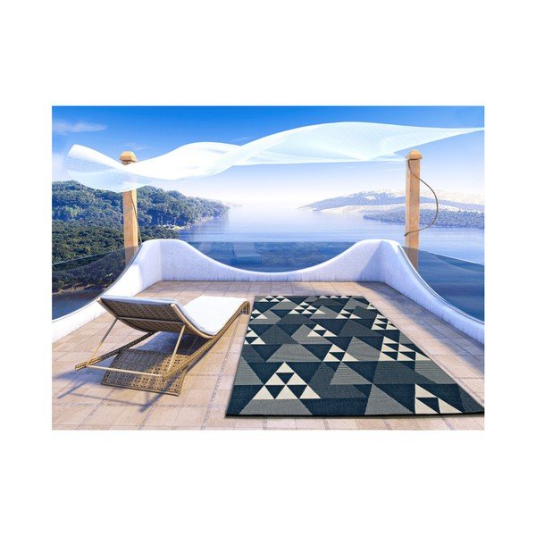 Clhoe Triangles kék kültéri szőnyeg, 140 x 200 cm - Universal-image-2